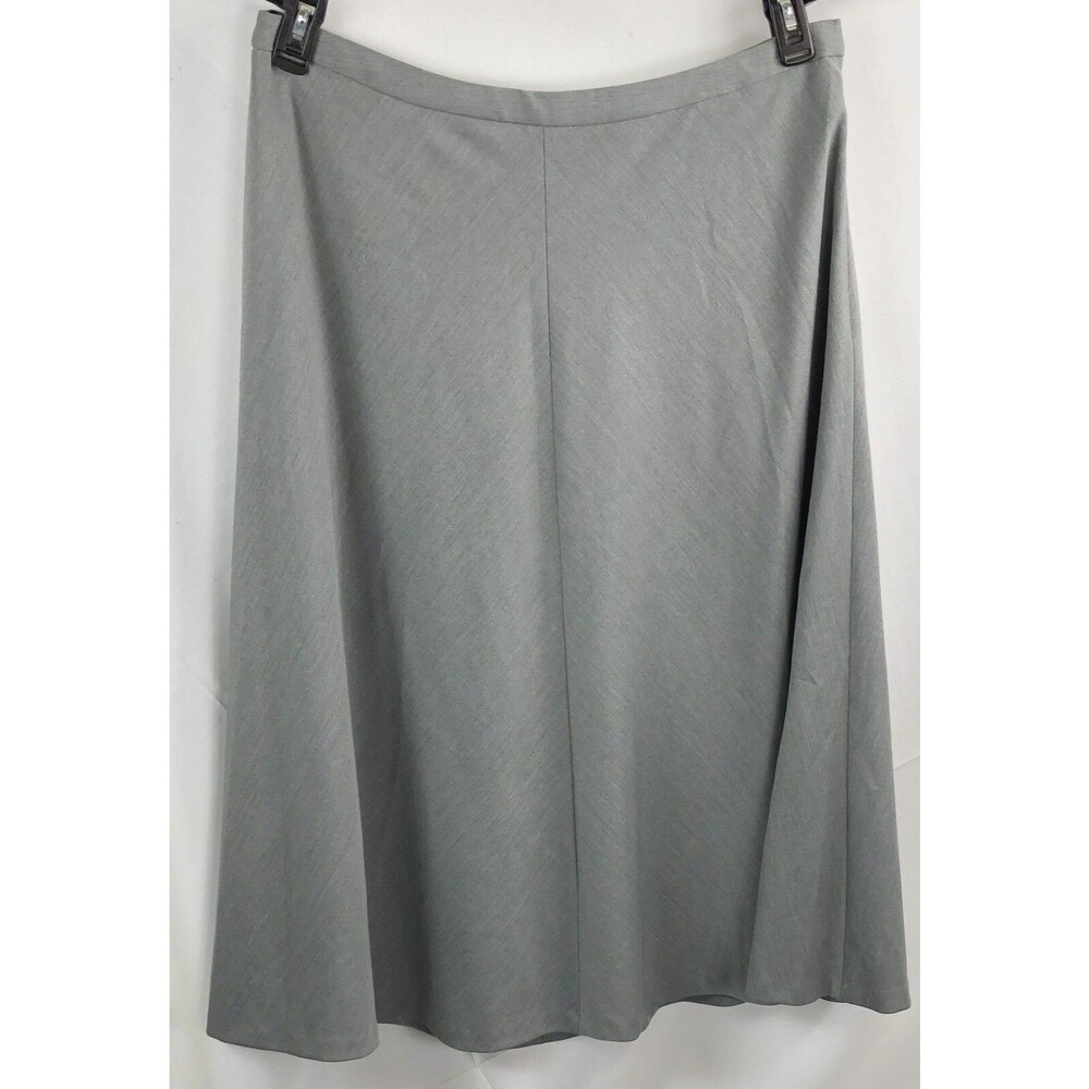 Jones NY flare a-line long midi skirt 14 gray 34"w lined career modest business